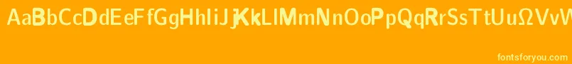 CmSansserifcondensedDemibold Font – Yellow Fonts on Orange Background