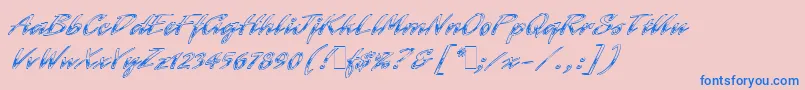 LaserChromeLetPlain.1.0-Schriftart – Blaue Schriften auf rosa Hintergrund