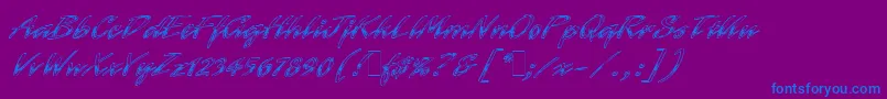 LaserChromeLetPlain.1.0-Schriftart – Blaue Schriften auf violettem Hintergrund