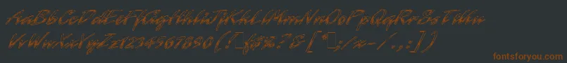 LaserChromeLetPlain.1.0-fontti – ruskeat fontit mustalla taustalla