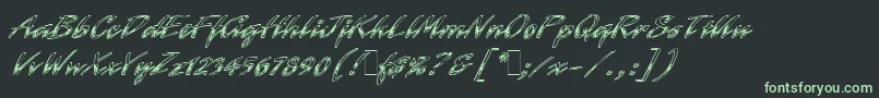 LaserChromeLetPlain.1.0 Font – Green Fonts on Black Background