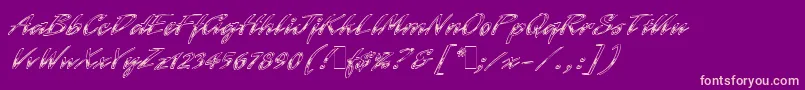 LaserChromeLetPlain.1.0-Schriftart – Rosa Schriften auf violettem Hintergrund