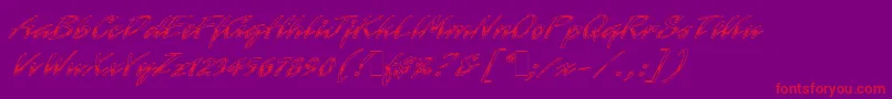 LaserChromeLetPlain.1.0 Font – Red Fonts on Purple Background