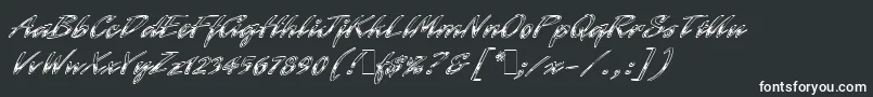 LaserChromeLetPlain.1.0-fontti – valkoiset fontit mustalla taustalla