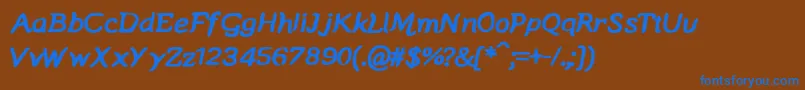 Manicmondaybold Font – Blue Fonts on Brown Background
