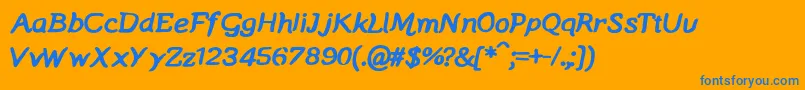 Manicmondaybold Font – Blue Fonts on Orange Background