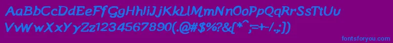 Шрифт Manicmondaybold – синие шрифты на фиолетовом фоне