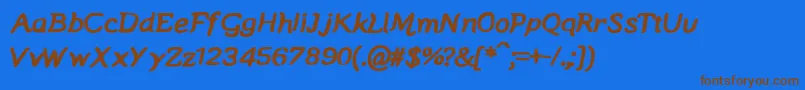 Manicmondaybold Font – Brown Fonts on Blue Background