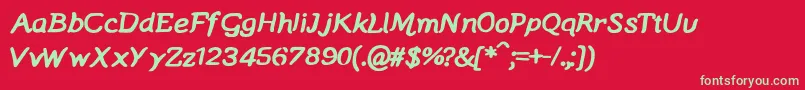 Manicmondaybold Font – Green Fonts on Red Background