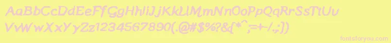 Manicmondaybold Font – Pink Fonts on Yellow Background