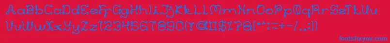 フォントEverythingMore – 赤い背景に青い文字