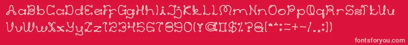 EverythingMore Font – Pink Fonts on Red Background