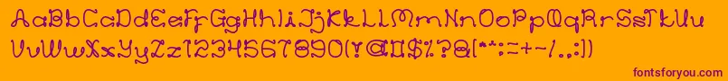 EverythingMore-Schriftart – Violette Schriften auf orangefarbenem Hintergrund