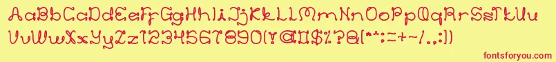 EverythingMore Font – Red Fonts on Yellow Background