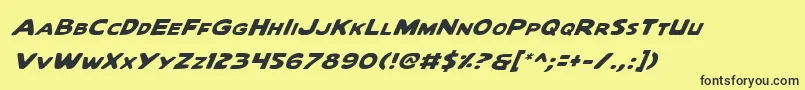 QuartermainItalic Font – Black Fonts on Yellow Background