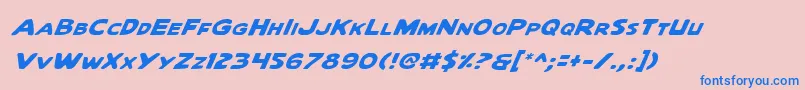 QuartermainItalic Font – Blue Fonts on Pink Background