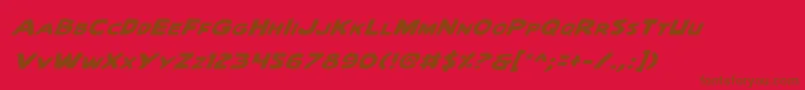 QuartermainItalic Font – Brown Fonts on Red Background