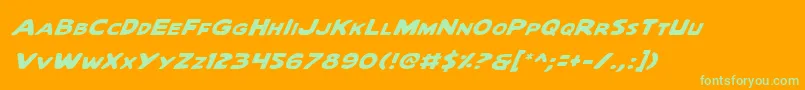 QuartermainItalic Font – Green Fonts on Orange Background