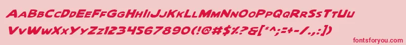 QuartermainItalic Font – Red Fonts on Pink Background