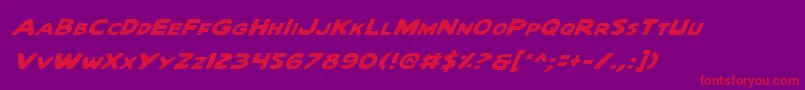 QuartermainItalic Font – Red Fonts on Purple Background