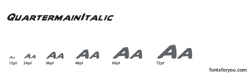 Размеры шрифта QuartermainItalic