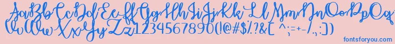 OctoberMoonTtf Font – Blue Fonts on Pink Background
