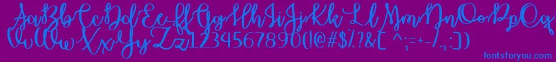 OctoberMoonTtf Font – Blue Fonts on Purple Background