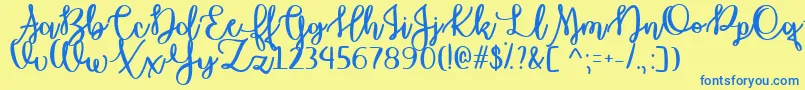 OctoberMoonTtf Font – Blue Fonts on Yellow Background