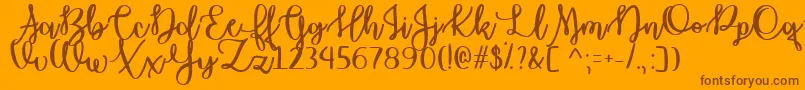 OctoberMoonTtf Font – Brown Fonts on Orange Background