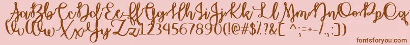 OctoberMoonTtf Font – Brown Fonts on Pink Background