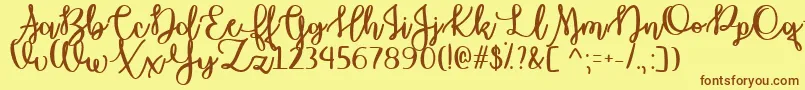 OctoberMoonTtf Font – Brown Fonts on Yellow Background