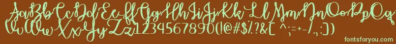 OctoberMoonTtf Font – Green Fonts on Brown Background