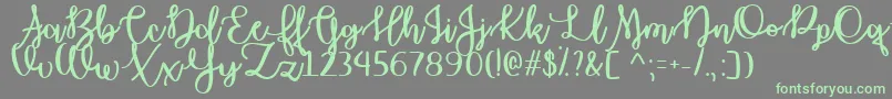 OctoberMoonTtf Font – Green Fonts on Gray Background