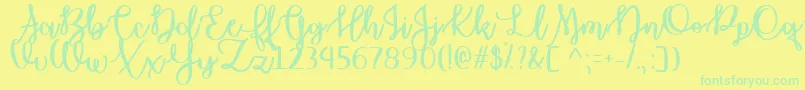 OctoberMoonTtf Font – Green Fonts on Yellow Background