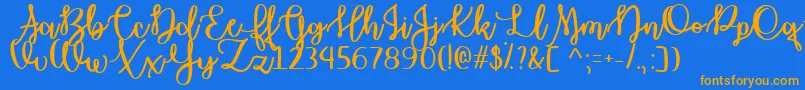 OctoberMoonTtf Font – Orange Fonts on Blue Background