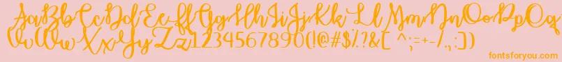 OctoberMoonTtf Font – Orange Fonts on Pink Background