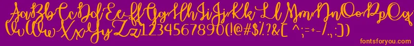 OctoberMoonTtf Font – Orange Fonts on Purple Background