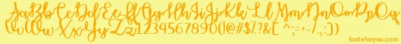 OctoberMoonTtf Font – Orange Fonts on Yellow Background