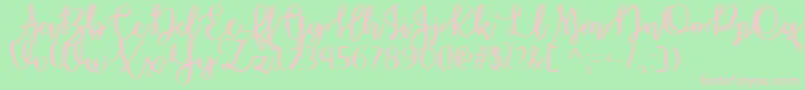 Fonte OctoberMoonTtf – fontes rosa em um fundo verde