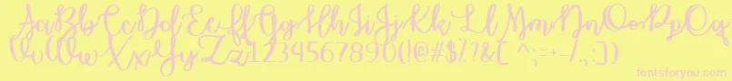 OctoberMoonTtf Font – Pink Fonts on Yellow Background