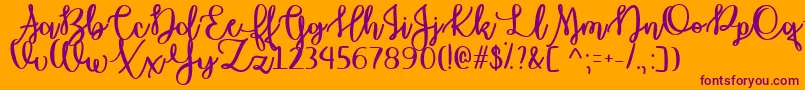 OctoberMoonTtf Font – Purple Fonts on Orange Background