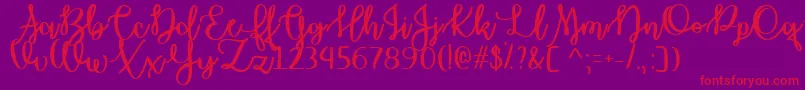 OctoberMoonTtf Font – Red Fonts on Purple Background