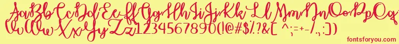 OctoberMoonTtf Font – Red Fonts on Yellow Background