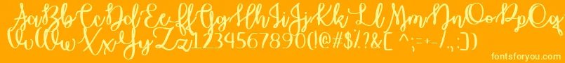OctoberMoonTtf-Schriftart – Gelbe Schriften auf orangefarbenem Hintergrund