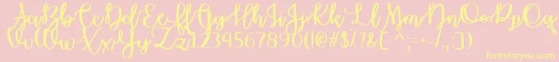 OctoberMoonTtf Font – Yellow Fonts on Pink Background