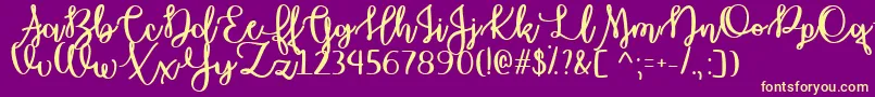 OctoberMoonTtf Font – Yellow Fonts on Purple Background