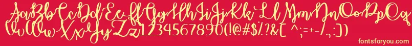 OctoberMoonTtf Font – Yellow Fonts on Red Background