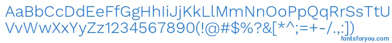WorksansLight Font – Blue Fonts on White Background