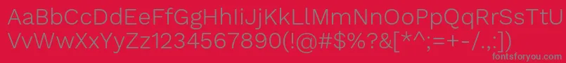 フォントWorksansLight – 赤い背景に灰色の文字