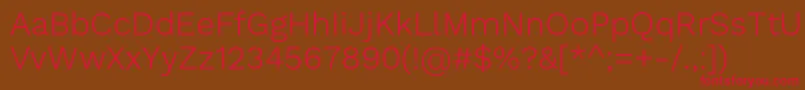WorksansLight Font – Red Fonts on Brown Background